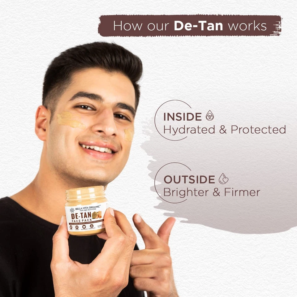 ALL NATURAL Organic De Tan Removal Face Pack For Glowing Skin 100gm Pack Of 1 - Image 4 of 4