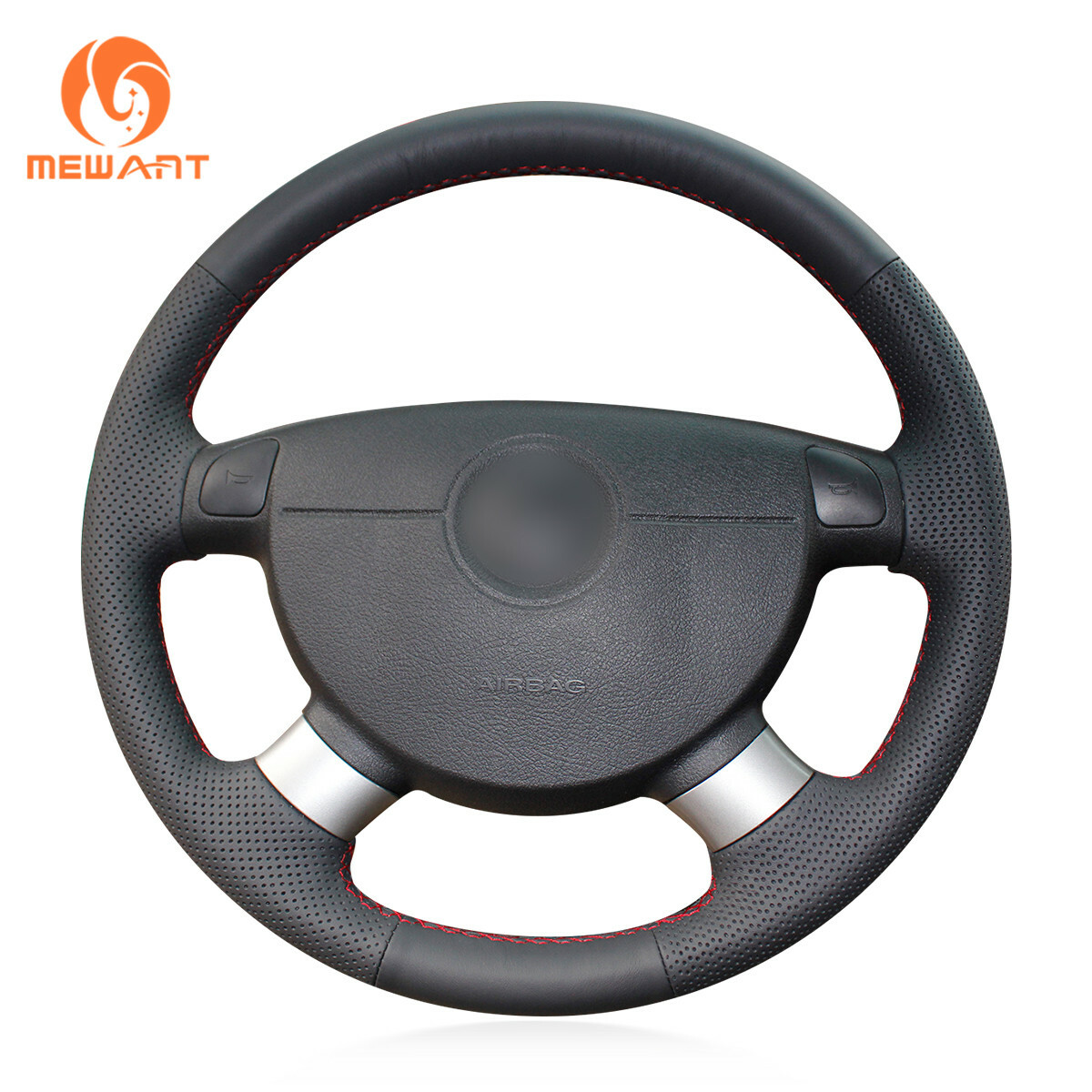 MEWANT Black Custom Leather Car Steering Wheel Cover for Holden Barina Viva