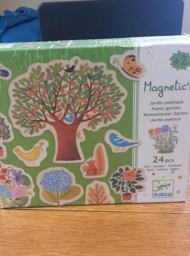 Djeco Magnetics Poetic Garden 24 Wooden Magnetic Pieces For Sale