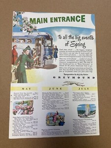 1948 Print Ad: Greyhound - Main Entrance - Bus Travel Color Transportation 10x7