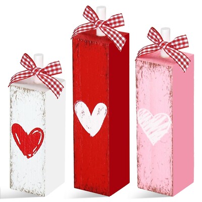 Geetery Valentine's Day Decorations for Home Valentines Table Block Sign Vale...