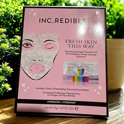 INC. redible Fresh Skin This Way Hydrogel Masks Hydrating Hydrogel Face Mask Set