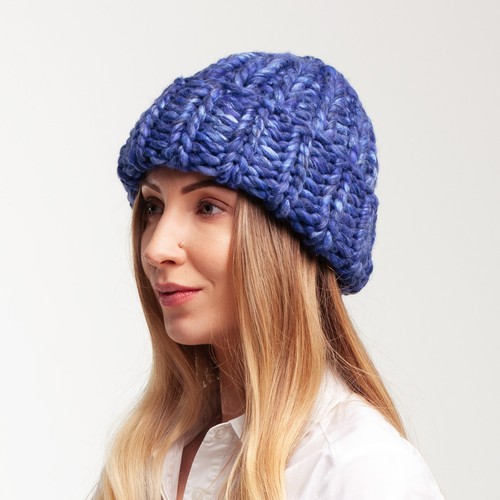 Chunky Knit Beanie, Hand Knitted Winter Hat, Womens Merino wool Hat - Picture 11 of 18