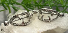 PAIR Nipple Shields Fangs Design Body Jewelry Surgical Steel Barbell Rings