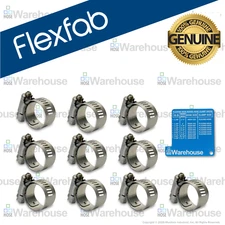Genuine Flexfab Lined Worm Gear Clamps 10pk w/ Gauge, 1.13" - 1.75 FLX2582-0020