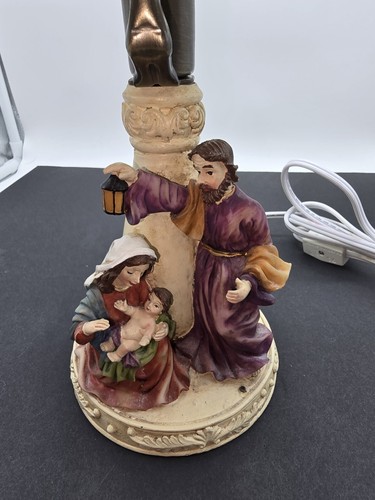 Christmas VTG Nativity Scene Table Lamp Resin Holy Family 12.5" Tall - Picture 4 of 11