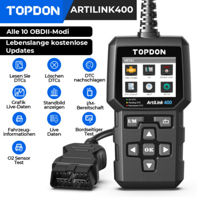 TOPDON KFZ OBD2 Diagnosegerät Auto OBD2 Scanner für VW Audi BMW Benz AL400 