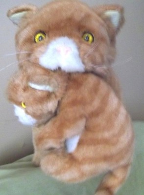 realistic stuffed orange tabby cat