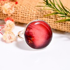Mookaite Gemstone Ring 925 Sterling Silver Statement Boho Rings Gift Jewelry