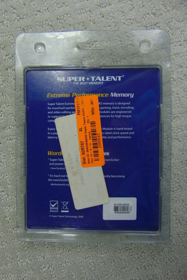 DDR3 Kit W1333UX6G9  STT D3 1333 6G(3x2G) Kits Please review photos - Image 3 of 4
