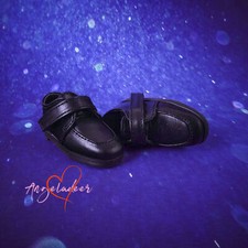 1/4 MSD BJD Doll Shoes PU Leather Square Toe Suit Shoes Matte Black
