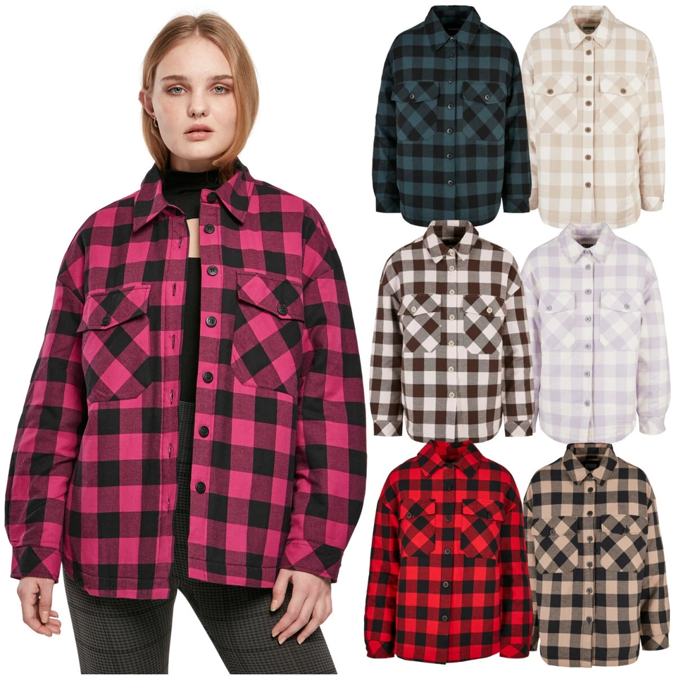 Urban Classics Ladies Flanell Padded Overshirt Hemd Kariert Flanellhemd Woman - Bild 1 von 1
