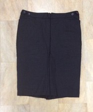 Jupe de travail intelligente doublée rayure laine mélangée grise Club Monaco taille Us8 UK 12