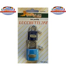 LUCCHETTO 2 PEZZI BAGAGLI VALIGIA PALESTRA ARMADIETTI BEST QUALITY NUOVI CHIAVI