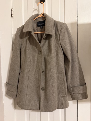 London Fog Women's Vintage Wool Peacoat Medium Jacket Beige