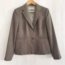 Kasper Melange 2 Button Notch Collar Blazer Suit Jacket Women's Grey Size 10 New
