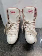 Girls Ice Skates Soft Skate By Jackson Size 3 220mm Blade White And Pink