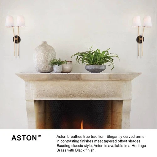 Hinkley Aston 26 High 2-Light Modern Heritage Brass Wall Light - Picture 6 of 8