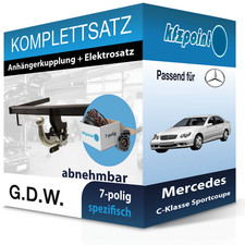 Für C-Klasse Sportcoupe 01- G.D.W. Anhängerkupplung abnehmbar + 7polig neu