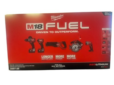Milwaukee M18 Fuel 5-Tool Combo Kit 3697-25 New in Box