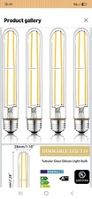 Tubular Light Bulb 7.3 Inch Dimmable T10 LED Bulb E26 6W 60 Watts Edison Bulb...