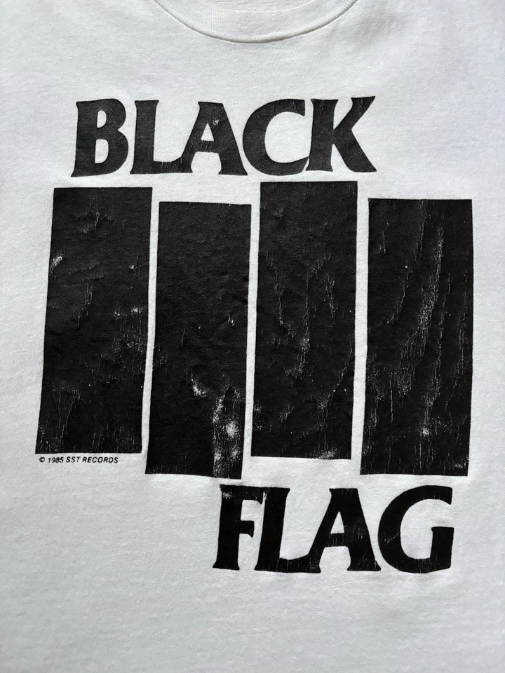 Camiseta Bandera Negra Años 80 De Colección SST Records 1985 Copyright Puntada Única Punk Foto 2 de 4