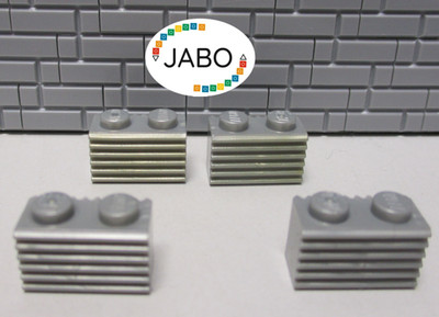 (E4/4/1) LEGO 4 x 2877 Stein 1x2 geriffelt Pearl Light Gray Santa Fe Star Wars