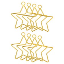 8 Pcs 4" Star Dream Catcher Metal Macrame Rings Wreath Rings Floral Hoops Gold