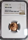 NGC MS-65 RB 1926-P Lincoln Cent, Fiery, Predominantly Red Gem.