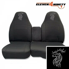 Designcovers 60-40 Hi Back Made to Fit 91-12 Ranger / Charcoal W Tribal Deer