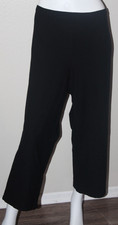 Eileen Fisher Size 1X Wide Leg Relaxed Stretch Black Pull On Pants Crop Womens