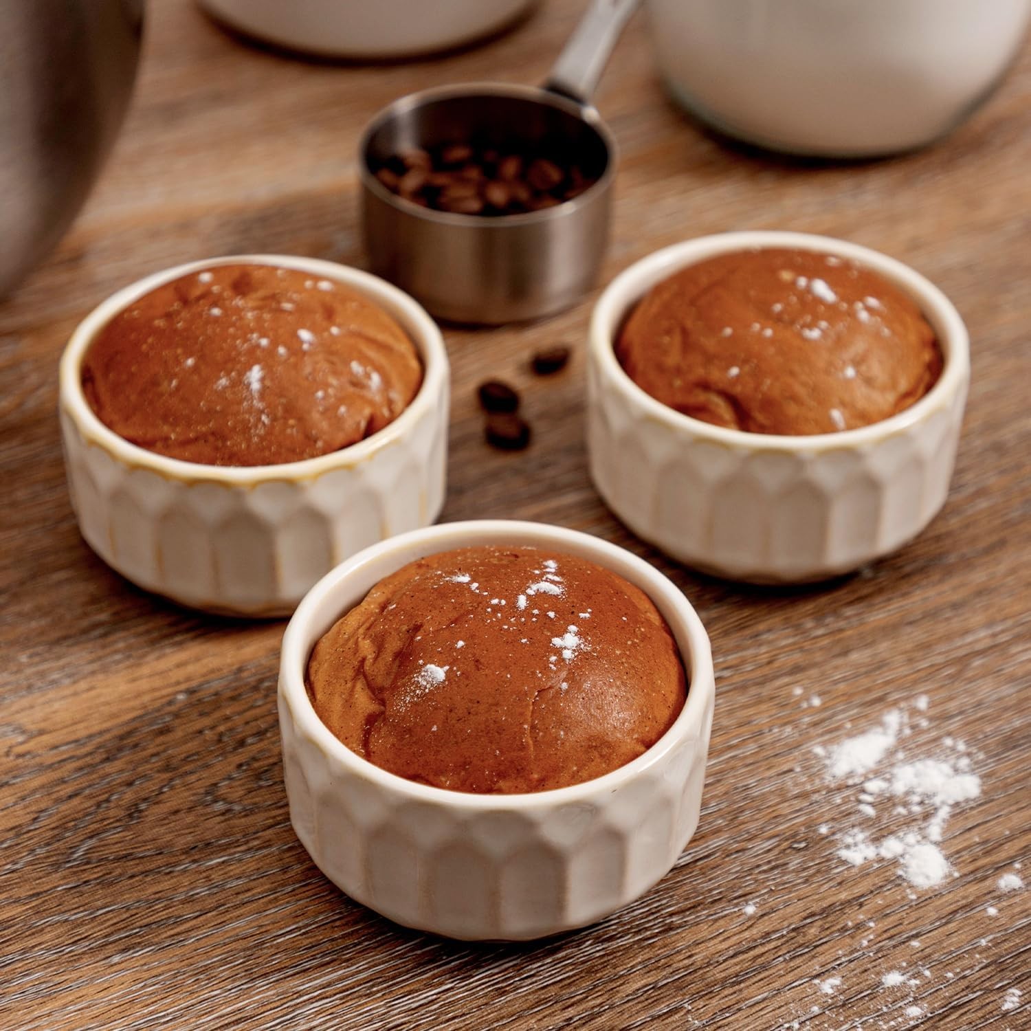 Ramekin Dish Set of 6, 4 OZ Ramekin for Creme Brulee, Lava Cake, Pudding, Souffl