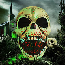 4 FT Halloween Inflatables Skull Outdoor Decorations Blow up Yard Scary Colorful
