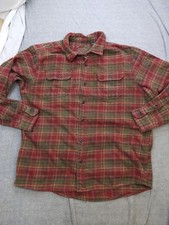 Orvis Shirt Mens XL Red Green Plaid Flannel Button Up Long Sleeve Pockets Casual