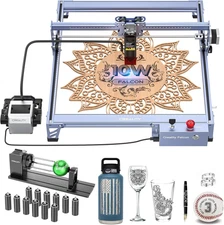 10W Laser Engraver with Air Assist, Laser Engraving Machine with Rotary Roller,
