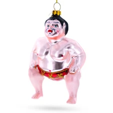 Sumo Wrestler Blown Glass Ornament