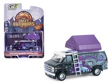 Greenlight 38080C 1/64 1978 GMC Vandura Custom Van Black with Wizard