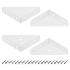 4-Pack L-Shape Corner Brace, 2.56x2.56 in Right Angle Support Bracket [White]