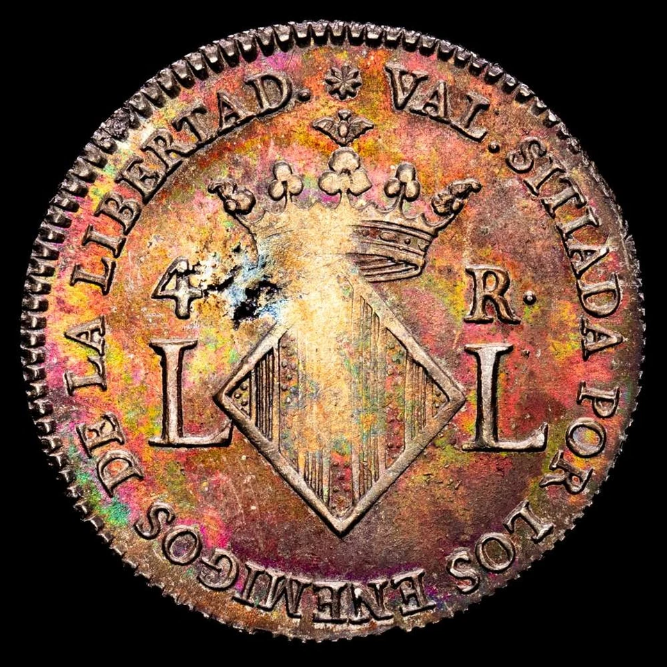 Fernando VII 4 Reales (5,79 gramosg) 1823 Valencia Ensayador M (AC. 994) (RAH. Foto 3 de 3