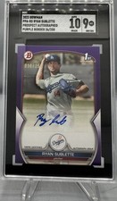 2023 Bowman Ryan Sublette 1st Bowman Purple #/250 Auto #PPA-RS SGC 9 Auto 10
