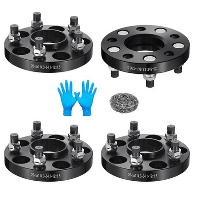 4pcs 20mm Wheel Spacers Hubcentric 5x4.5 5x114.3mm 12x1.5 64.1mm For Honda Acura