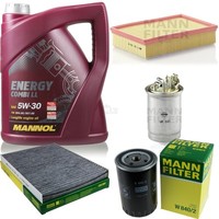 MANN-FILTER Inspektionspaket Mannol 5L Energy Combi Ll 5W-30 FüR Seat Ibiza Ii
