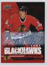 2025 Upper Deck Chicago Blackhawks Centennial Red Hot Ed Olczyk Eddie Auto 0he