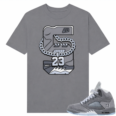 #ad #ad Wolf Grey 5s Sneaker Match Tees Wolf Grey T Retro 5 $19.79