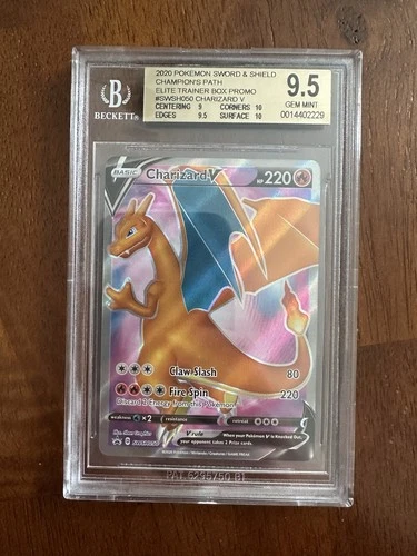 Pokémon Charizard V SWSH260 Sword & Shield Promo Holo Beckett 9.5 Card 220 HP