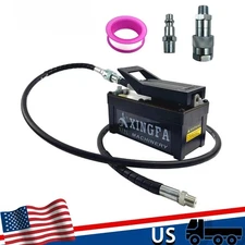 Haichy Air Hydraulic Pump 10,000 PSI, 1.7L Reservoir, NPT 3/8" Oil Outlet, Black