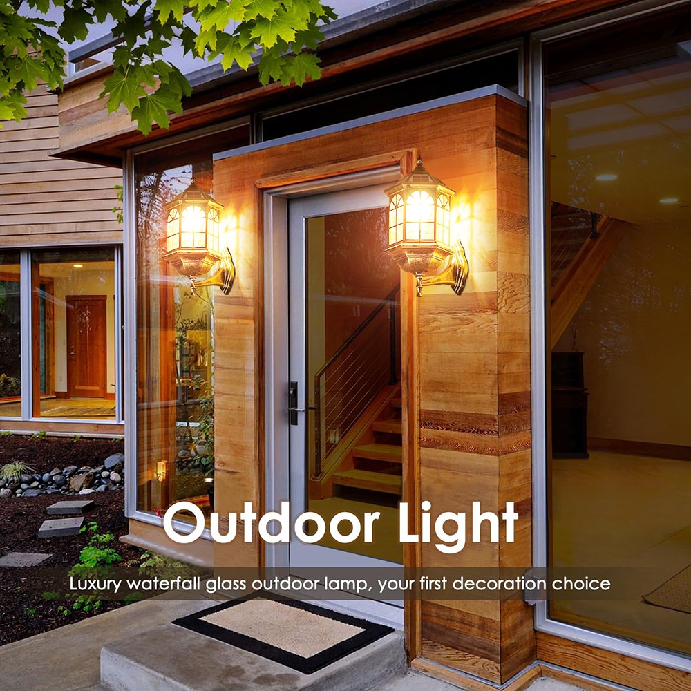 Solar Wall Lanterns Outdoor Waterproof LED Solar Deck Fence Lights 2 Pack New