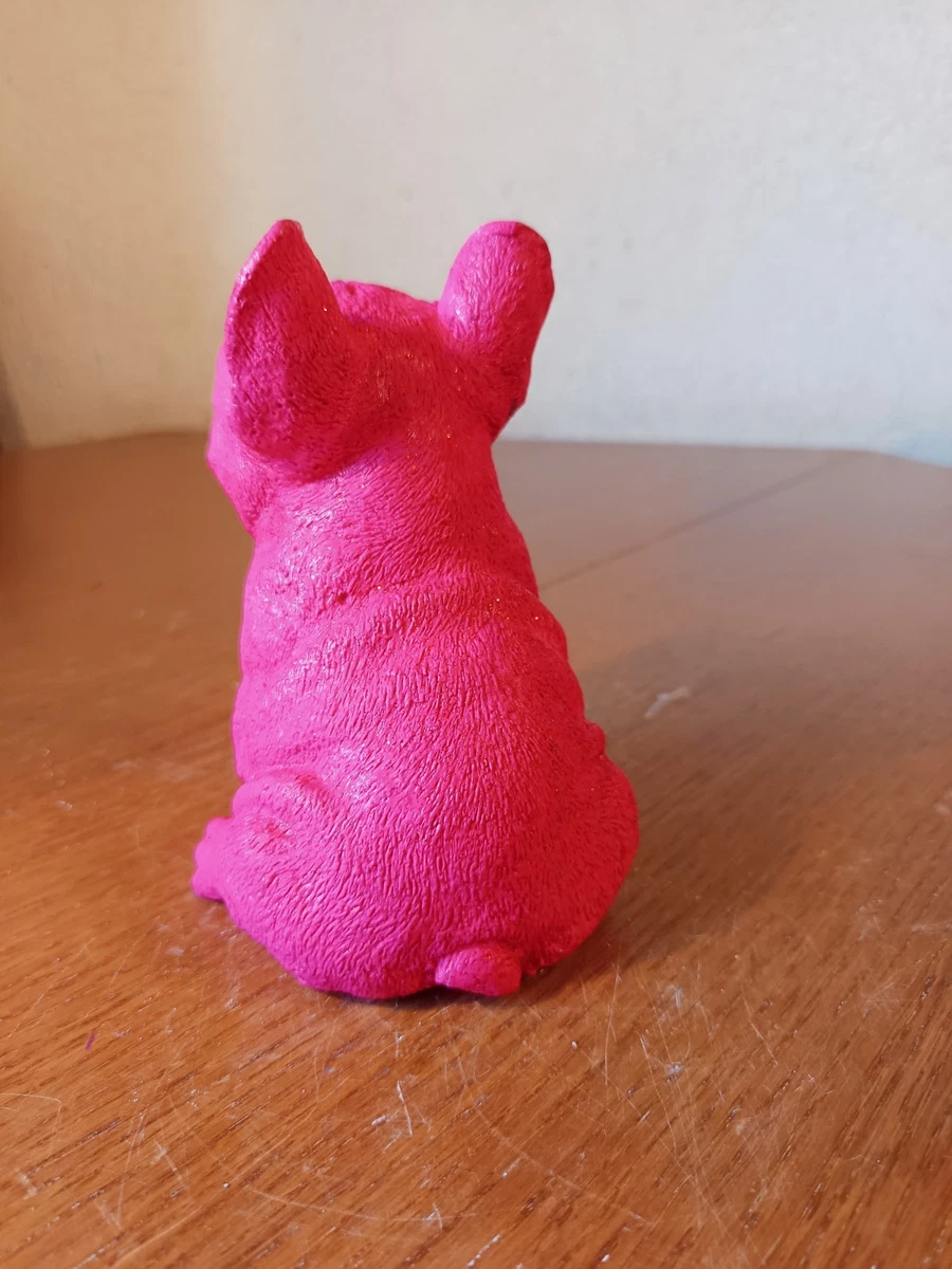 Französische Bulldogge Figur.French Bulldog Handarbeit.Aus Alabaster Gibs