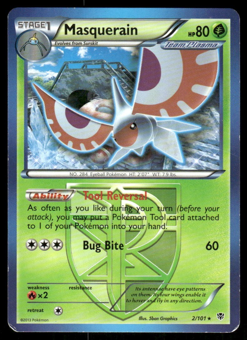 Pokemon Tcg Masquerain #2 Pokemon Plasma Blast LP