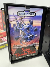 Sega Genesis Super Thunder Blade 1989 Complete in Box with Manual - Tested Works